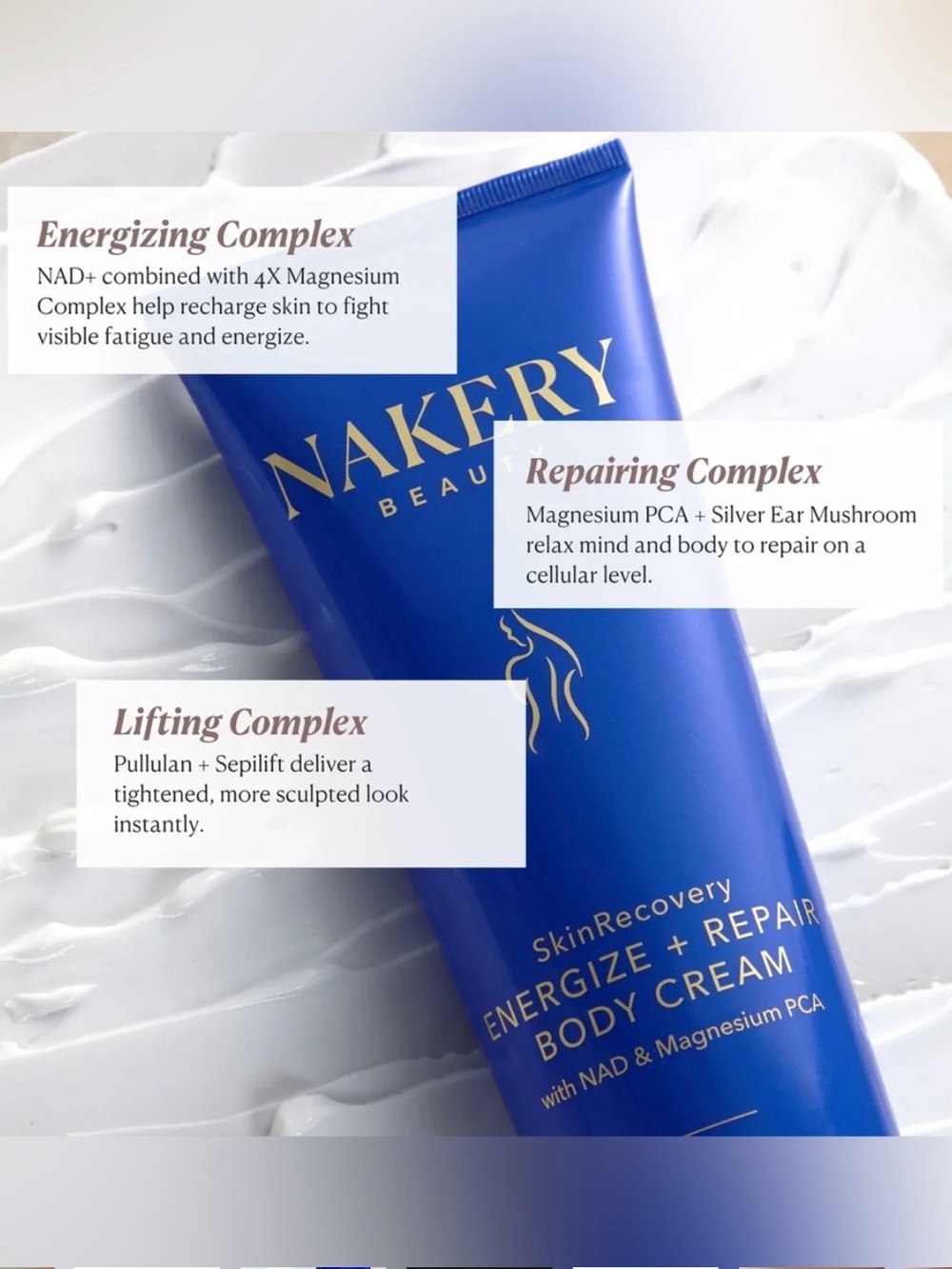 NWT Nakery Beauty Energize + Repair Body Cream- Lifts and Firms skin! 
250 mL - Picture 4 of 7